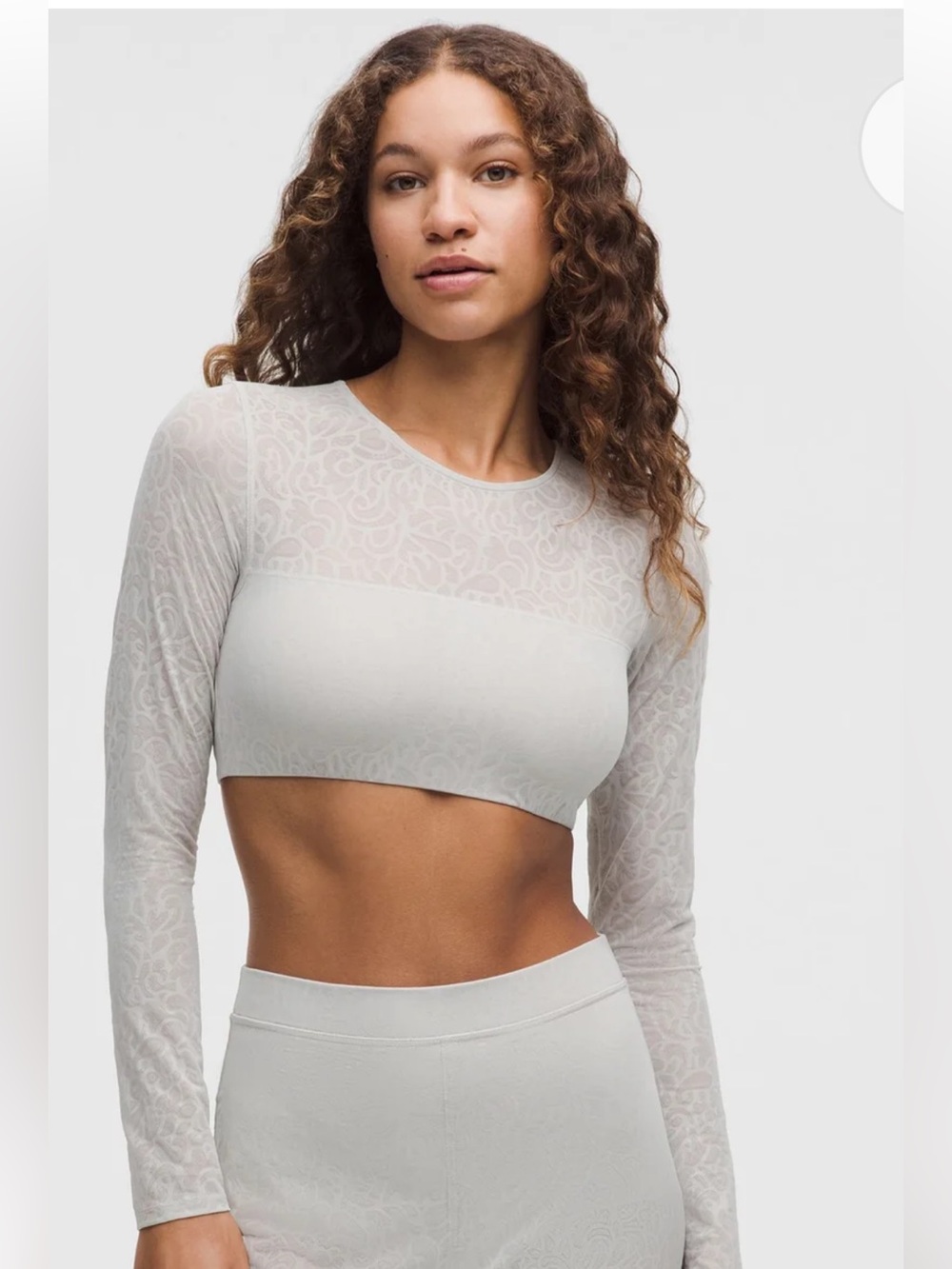 Lululemon Women’s Paisley Lace Long Sleeve Crop Top Bandeau women’s size XS